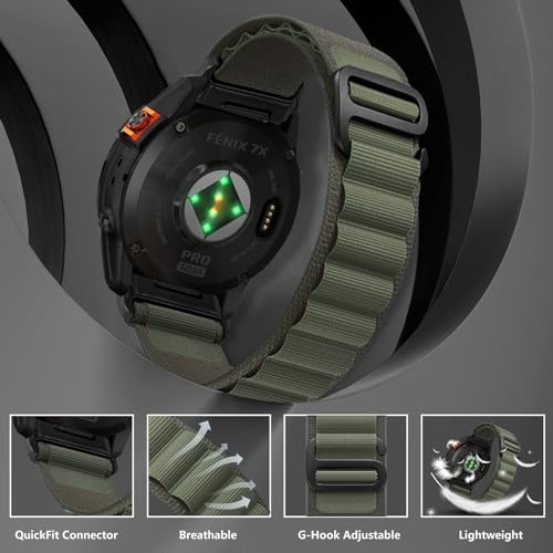 Niboow QuickFit 26mm Strap for Garmin Fenix 8 51mm/Fenix 7X Pro Solar/Fenix 7X/Fenix 6X/Fenix 6X Pro/Fenix 5X Puls - Image 2