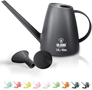 DR.UANG Watering Can for Indoor House Plants Long Spout with Detachable Spray Head Watering Cans for Plant Garden Flower, Long Spout Water Can for Outdoor Watering Plants 1.8L 60oz 1/2 Gallon (Gery)