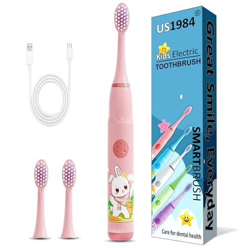 Image of Sonic Electric Toothbrush For Adults and Kids with 4 Modes, 18000 Strokes per minute, 3 Brush Head, Soft Bristles, Waterproof, Rechargeable Lasting Up To 30 Days, Power Toothbrush (Pink)