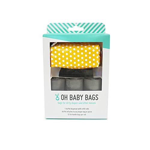 Image of Oh Baby Bags Duffel Dispenser Gift Box, Yellow /White Dot