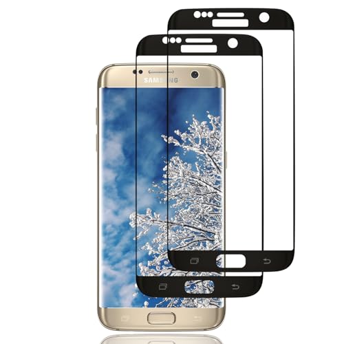 Protector de Pantalla Samsung Galaxy S7 Edge Cristal Templado Completa [Caso Amistoso][Ultra HD][De Punta a Punta][Sin Burbujas][Anti-Scratch][Sensible al Tacto][2 Piezas]