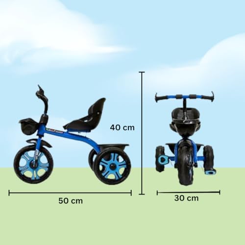 Image of Maanit Kids Tricycle with Rear & Front Basket | Comfortable Cushioned Seat | Baby Trike for Boys & Girls Ages 2 to 4 Years | Sturdy & Safe Tricycle