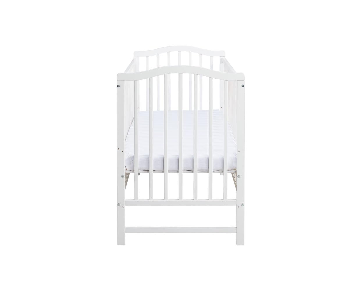 MS FACTORY Cuna de bebé Paris 120x60 cm – Ajustable en Altura de Madera Maciza – con barrotes y Pintura al Agua Segura – Cama evolutiva con barrotes extraíbles
