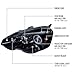 Ronnin - Fits 2002-2004 Acura RSX Upgraded LED Dual Rims Projector Headlights Assembly Pair | Black Smoke