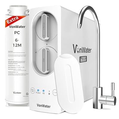 VonWater Tankless Reverse Osmosis System, 7-Stage Under Sink RO System, NSF/ANSI 372 Certified 600GPD Reverse Osmosis Water Filter, 2:1 Pure to Drain, Reduces TDS, PFAS, Heavy Metals & Odors