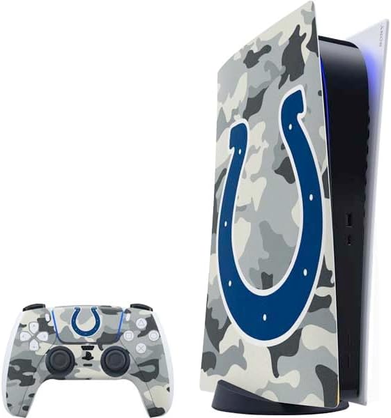 Skinit Decal Gaming Skin Compatible with PS5 Bundle - Officially Licensed NFL Indianapolis Colts Team Jersey Design