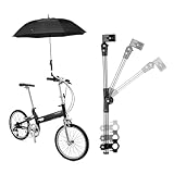 Flexzion Bicycle Umbrella Mount Holder Swivel Connector Handlebar Frame Stand Adjustable 2 Section Tube Handle for Bike Stroller Wheelchair Baby Chair