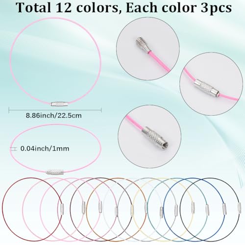 Image of SUNNYCLUE Stainless Steel Loops Wire Keychain Cable Large Key Rings Key Chain for Luggage Tags Key Tags Keyrings Kitchen