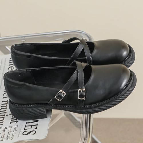 TN TANGNEST Womens Mary Jane Shoes Round Toe Hollow Strap School School Uniform Dress Shoes2