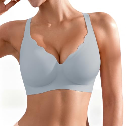 Image of Seamless Wireless Bra for Women with Support - No Underwire Full Coverage Push Up Comfort Bras - Back Fat Smoothing Bralettes