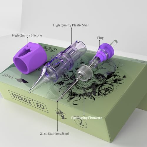 Image of Wormhole Tattoo Needles Rocket 20PCS Tattoo Cartridge Needles 7RL Needle Cartridge Round Liner Disposable Finger Ledge Cartridges Compatible with Tattoo Gun Tattoo Machine Tattoo Supplies 1007RL