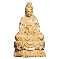 Amazon｜木彫り観世音菩薩 観音像彫刻 19cm 観音仏像 仏壇 観音様