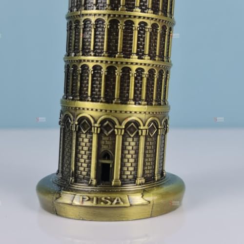 Image of SATYAM KRAFT 6 Pcs Italy World Famous Building for Wedding Decorative Showpeice Idol for Home Decor, Living Room, Gifts, Desk Decor, Stand Holder, Office Desk Tabletop (The Leaning Tower of Pisa)