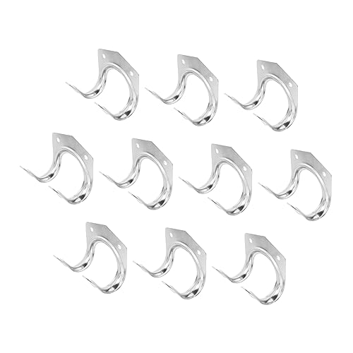GANAZONO 10Pcs Double Hooks for Water Storage Organizer Durable Iron Wall Mounted Hanger for Garden Hose Tools and Cords for Garage Shed and Backyard Use