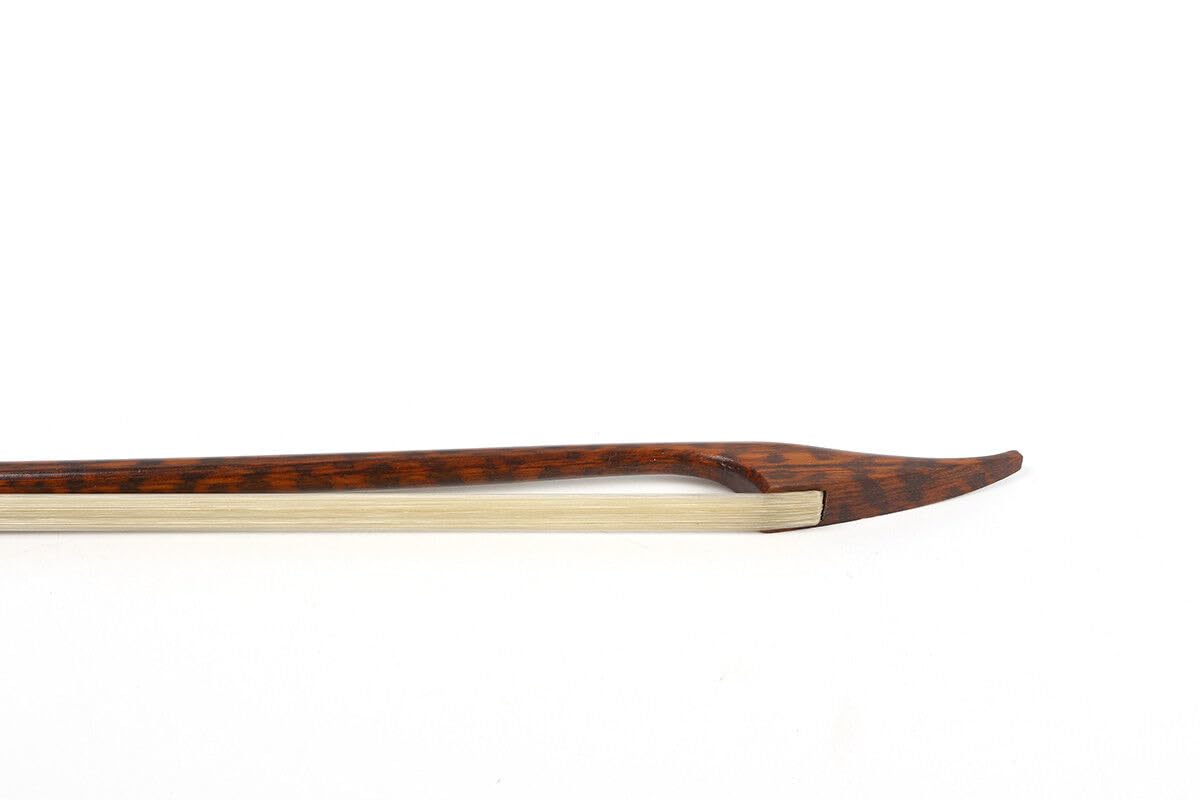 Arco para violín 4/4 de madera de serpiente, estilo barroco, ligero, bien equilibrado, pelo de caballo natural (tornillo largo)