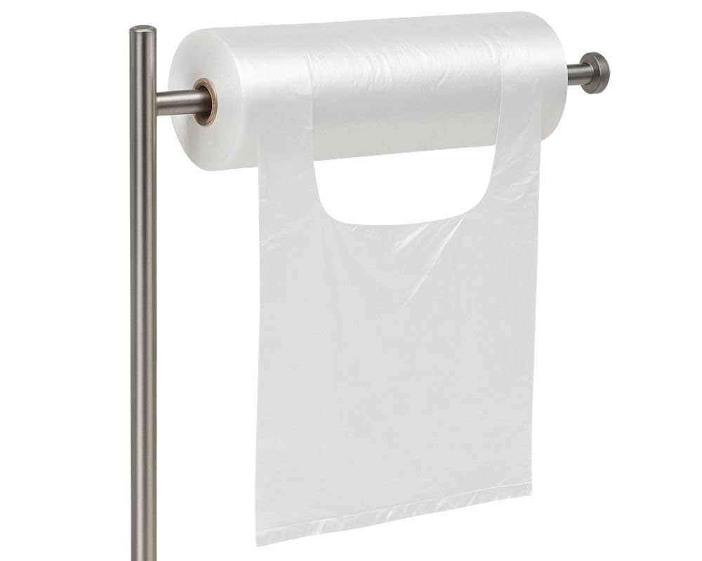 Knotenbeutel auf Rolle 22+12x48 cm Transparent 500 Tüten/Rolle lebensmittelecht Hemdchenbeutel für Obst und Gemüse (5 Rollen (2500 Tüten))