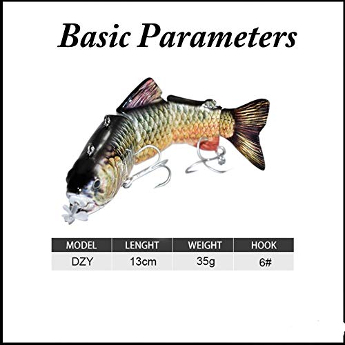 Yentll フィッシング4 Segement SwimbaitのUSB充電式ルアークランクベイト点滅LEDライトルアー用電動ルアーWobblers Yentll (Color : DZY shad) 7枚目