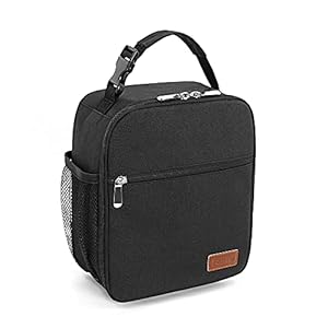 Femuar Lunch Box for Men Women Adults Small Lunch Bag for Office Work Picnic – Reusable Portable Lunchbox, Black