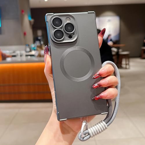 Coque antichoc iPhone 14 Pro silicone gris mat résistant aux chutes avec chargeur