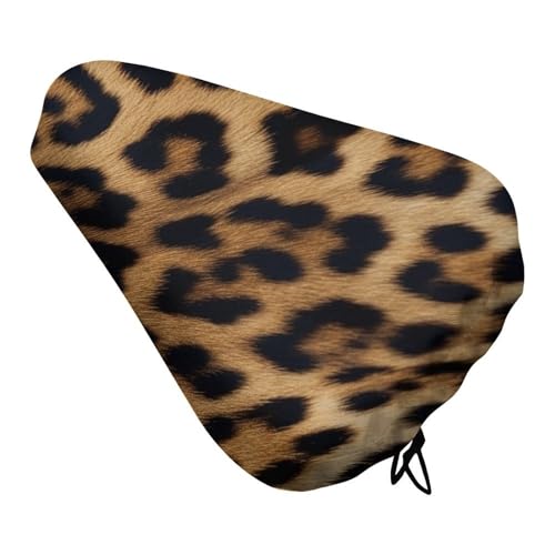 Rough Leopard Print Bike Seat Cover for Men Women, Waterproof & Dustproof Bike Seat Cushion with Drawstring, Adjustable Bicycle Saddle Cover for Or Rain & Sun Protection