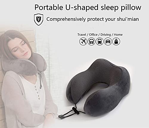 Reisekissen - 100% Memory Foam Nackenkissen Stützkissen mit Aufbewahrungsfunktion, mit Augenmaske und Ohrstöpseln - geeignet für Familienreisen, Flugzeuge, Busse, Züge, verstellbar - Image 7