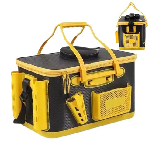 Generico Komase - Cubo de pescado multifuncional portátil, equipo de mosca, transporte de captura, para coche, playa, kayak, camping, trolling, al aire libre