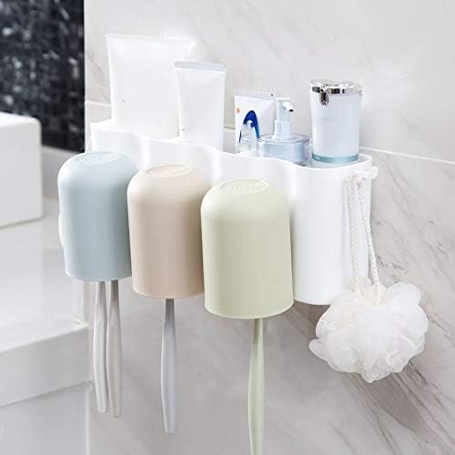 Toilet Toothbrush Rack Storage Toothbrush Holder Mouthwash Cup Set Brushing Cup Shelf Suction Wall Mounted Free Punch