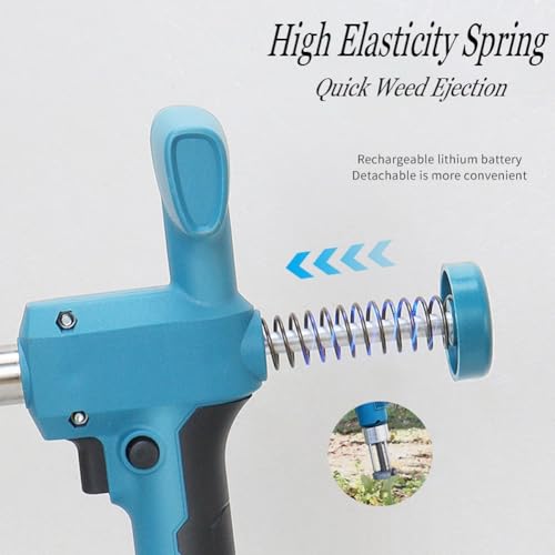 Extracteur de mauvaises herbes sans fil, arrache-racines électrique, désherbeur efficace avec batterie pour pelouse et jardin, comprend deux batteries