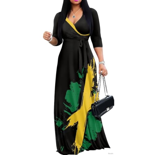 Srengjodk Jamaican Dress for Women,2026 Jamaica Flag Dress