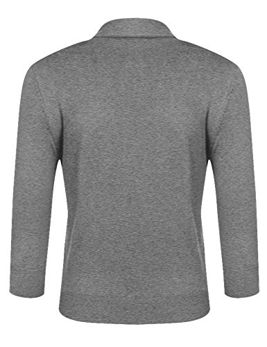Image of URRU Women's Classic 3 /4 Sleeve Open Front Cropped Cardigan Sweater Lightweight Knit Short Shrugs