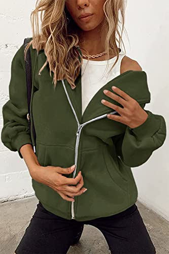 Image of PRETTYGARDEN Women's Fall Zip Up Hoodies Sweatshirts