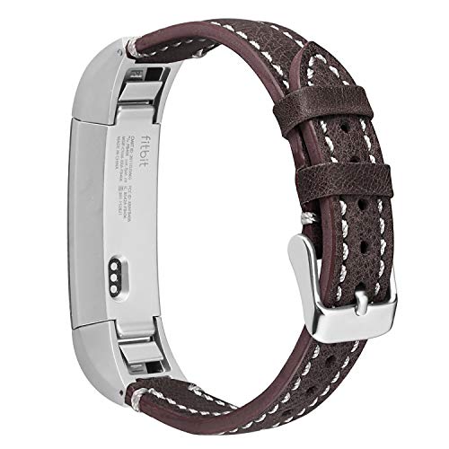 ESeekGo Band Compatible with Fitbit Alta/Alta HR/Fitbit Ace Band, Classic Retro Genuine Leather