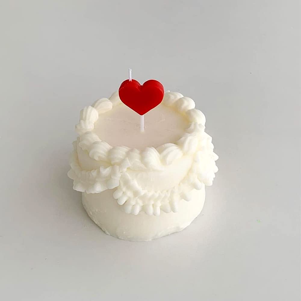 Velas de cumpleaños en forma de corazón, velas de pastel de corazón, velas decorativas para cupcakes, 5 unidades