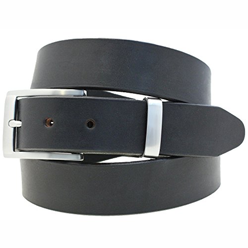 Men's 1 1/4 Black Bridle Leather Dress Belt Nickel Buckle Loop Set Size 36