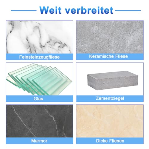 Surfou Diamantbohrer, Fliesenbohrer Set tlg. 5, 6, 8, 10, 12 mm Feinsteinzeug Diamant Fliesen Bohrer und 6mm Metall Bohren, Glasbohrer für Keramik Granit, Glas, Porzellan, Mauerwerk, Marmor