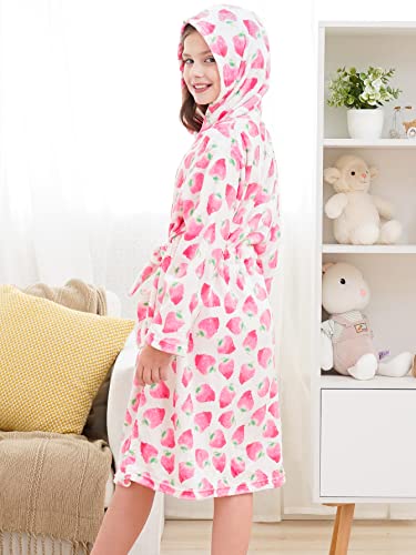 Image of Doctor Unicorn Soft Hooded Rainbow Bathrobe Sleepwear for Girls