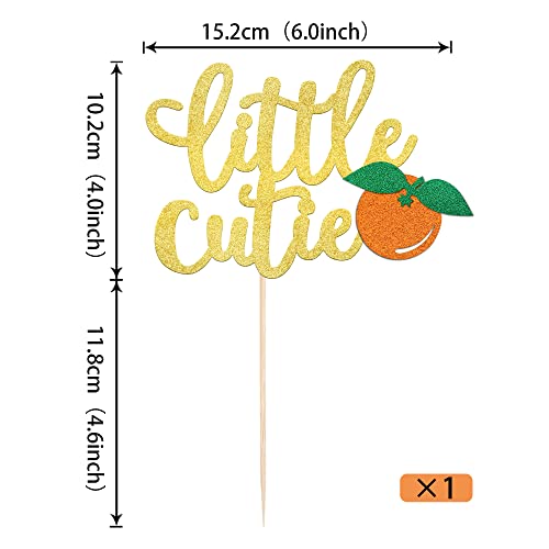 1 Pack Little Cutie Cake Topper Glitter Orange Cake Pick Citrus Theme Baby Shower Kids Birthday Party Tangerine Clementine Fruit Party Cupcake Decorations Supplies #TOP1