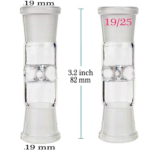 Loyejegl SHUANG KOU JIE TOU 2 Sets Glass Tube Straight Connecting Adapter For Glass Pipe Joint,19/25 Ground Outer Standard Taper Joints thumb #1