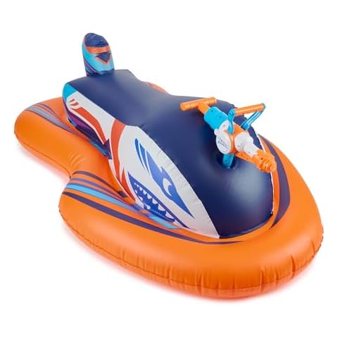 Nerf Super Soaker Stormforce Ride-On Racer - Inflatable Pool Float with Pool-Fed Mega Water Blaster Cover