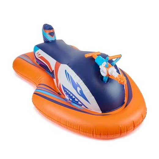 Nerf Super Soaker Stormforce Ride-On Racer – Inflatable Pool Float with Pool-Fed Mega Water Blaster