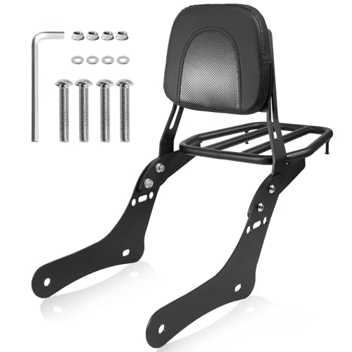 Eumti Motorcycle Sissy Bar Detachable Rear Passenger Backrest with Luggage Rack Backrest Pad for Honda Rebel 1100 1100T CMX1100 DCT 2021-2025 Replace OEM P/N:08R71-MLA-A00MLA-A00