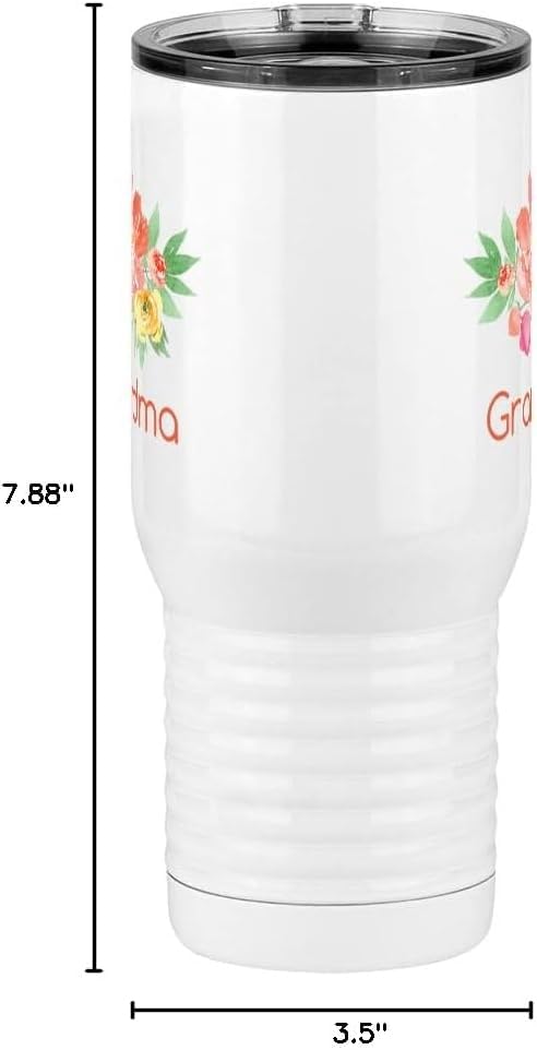 Just So Posh Gigi Flowers Tumbler, 20 oz Travel Coffee Mug with Handle & Straw Lid, Stainless Steel Insulated Coffee Tumbler, Gift for Grandmother by Just So Posh - Used condition - Image 8