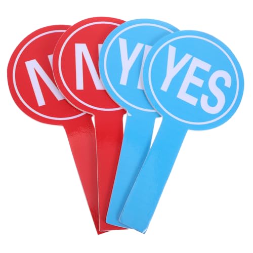 CIYODO Wiederverwendbares Handheld Abstimmungspaddel Ja Nein Schild 30X15Cm Klassenzimmer Bewertungsbrett Für Schulveranstaltungen Und Unterrichtsmaterialien