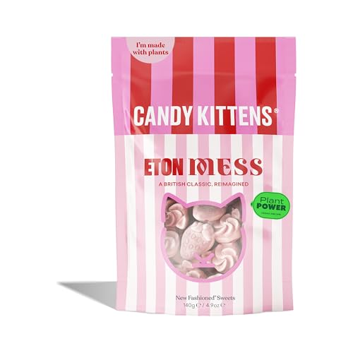 Candy Kittens Vegan Sweets Eton Mess Plant-Based Vegan Treats with Fruity Flavour No Nasties Made with Real Fruit Juice Ideal Snacks for Sweet Hampers & Pick and Mix 140g Pack of 1