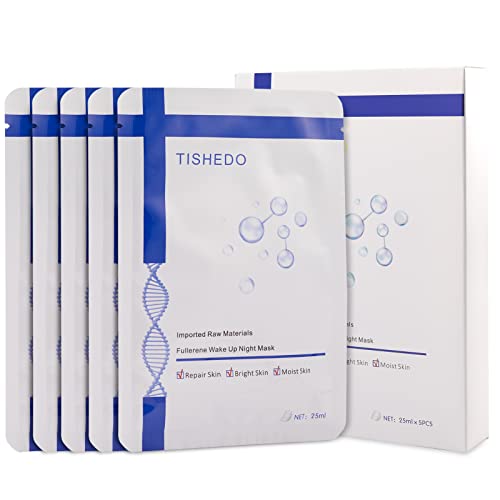 TISHEDO Face Mask Skin Care Moisturizing Facial Mask with Hyaluronic Acid Sheet Mask Skin Care Products for Women Daily Hydrating Repairing Smoothing Firming(Pack of 5)