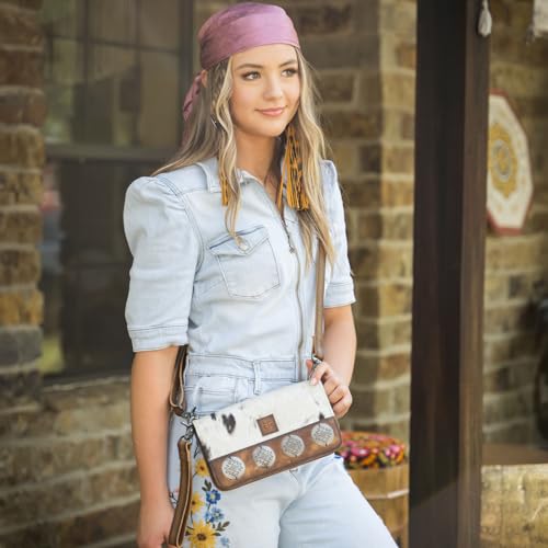 STS Ranchwear Vaquero Evie Organizer STS-34153 Western Zippered Leather Crossbody Wallet w/ 24 Card Slots, Cowhide/Tan 7