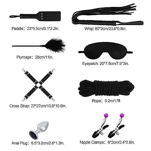12 Piece BDSM Fetish Restraint Kit with Handcuffs and Ankle Cuffs - Image 2