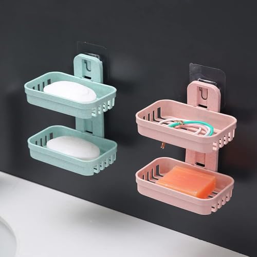 Porte-shampoing solide mural et support douche double compartiment amovible - 4