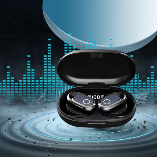 Wire Less Earbuds With Ear Hooks, Running Headphones, Blue Tooth Earbuds | Noise Cancelling Earbuds For Smartphone Laptop Fast Auto Pairing, In Ear Headphones For Sports Running Gym Biking, Lcd Screen - image 5