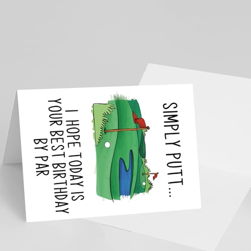 YiKaLus Funny Golf Birthday Card for Men, Snoopy Sports Bday Gifts for Dad Uncle Husband Brother, I Hope Today Is Your Best Birthday By Par